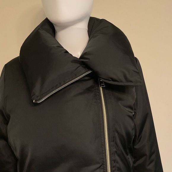 White House Black Market Puffer Coat~Velvet Accents~Small~Black~NWOT! - Picture 4 of 10